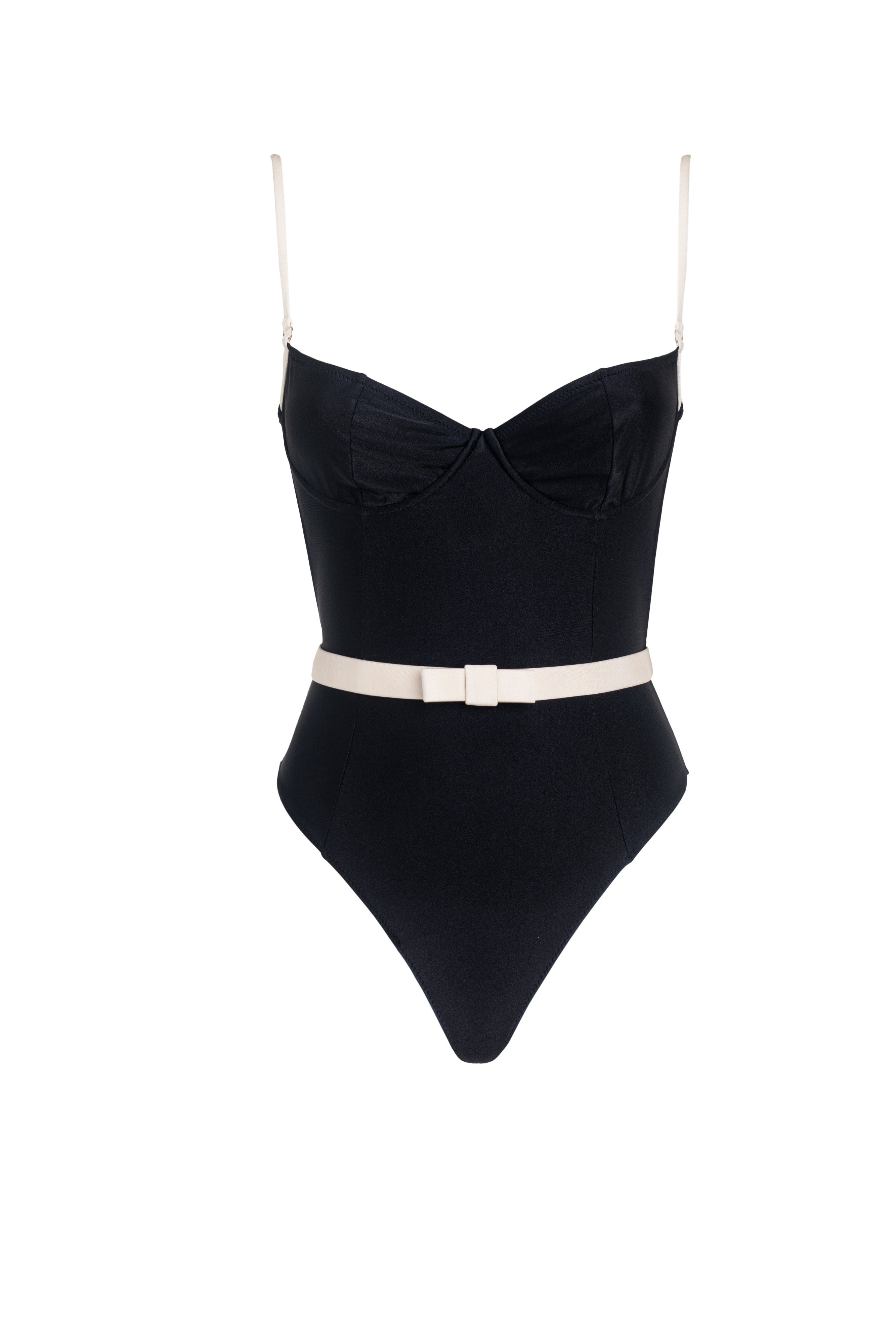 CINDY ONEPIECE BLACK - ALMOND