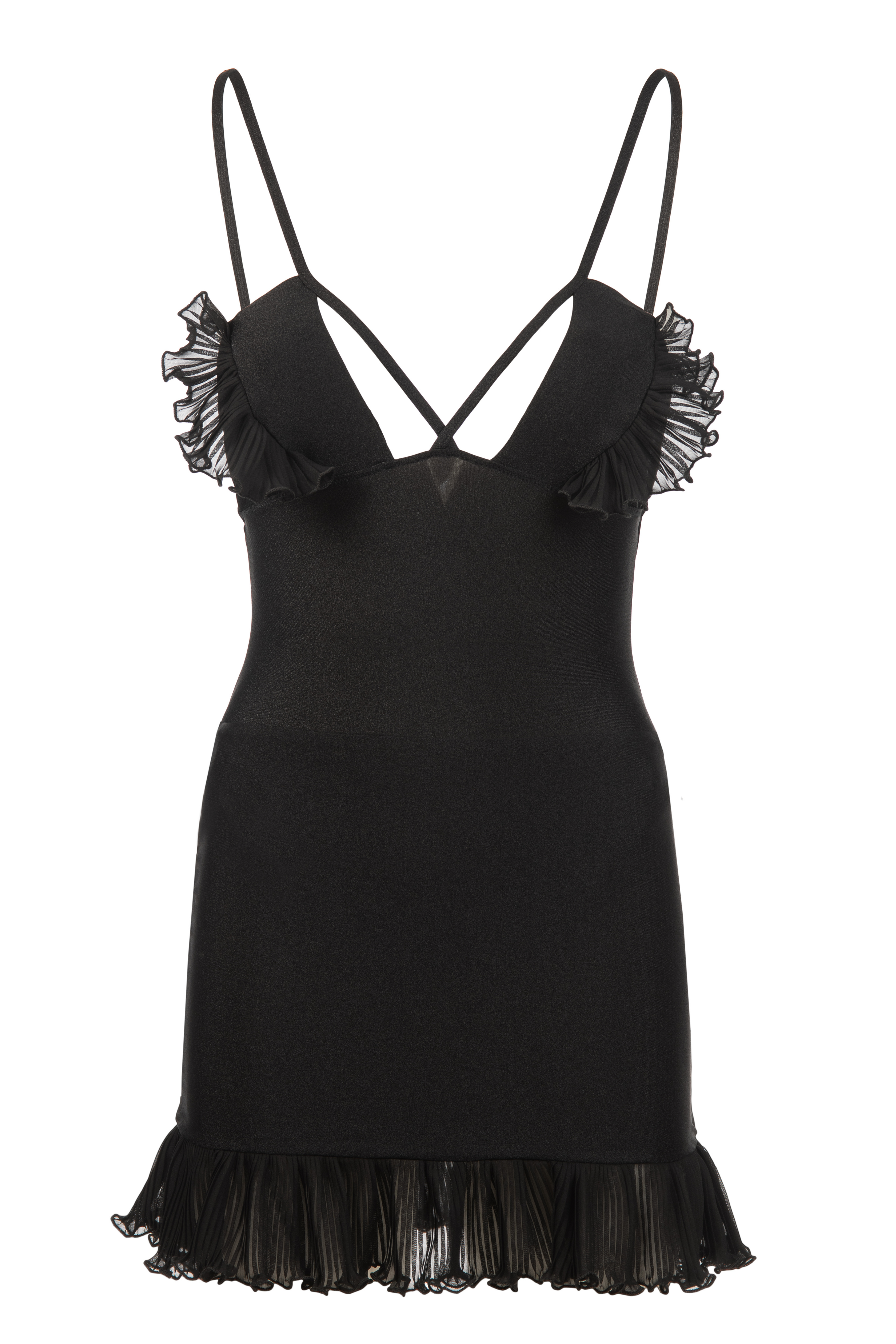 MINI SKIRT BLACK GEORGETTE