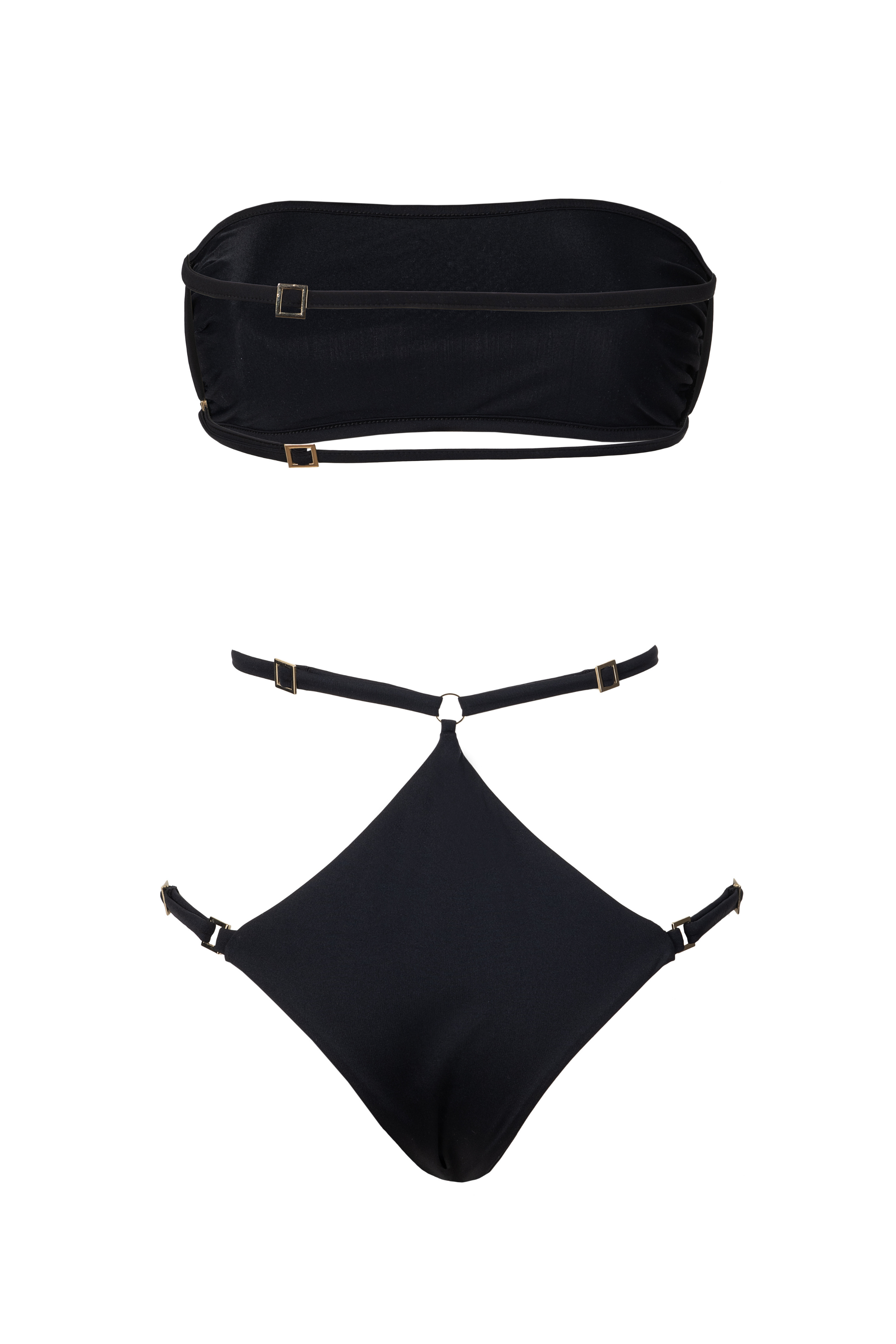 XENIA BANDEAU BUCKLES BLACK - Isabel Beachwear