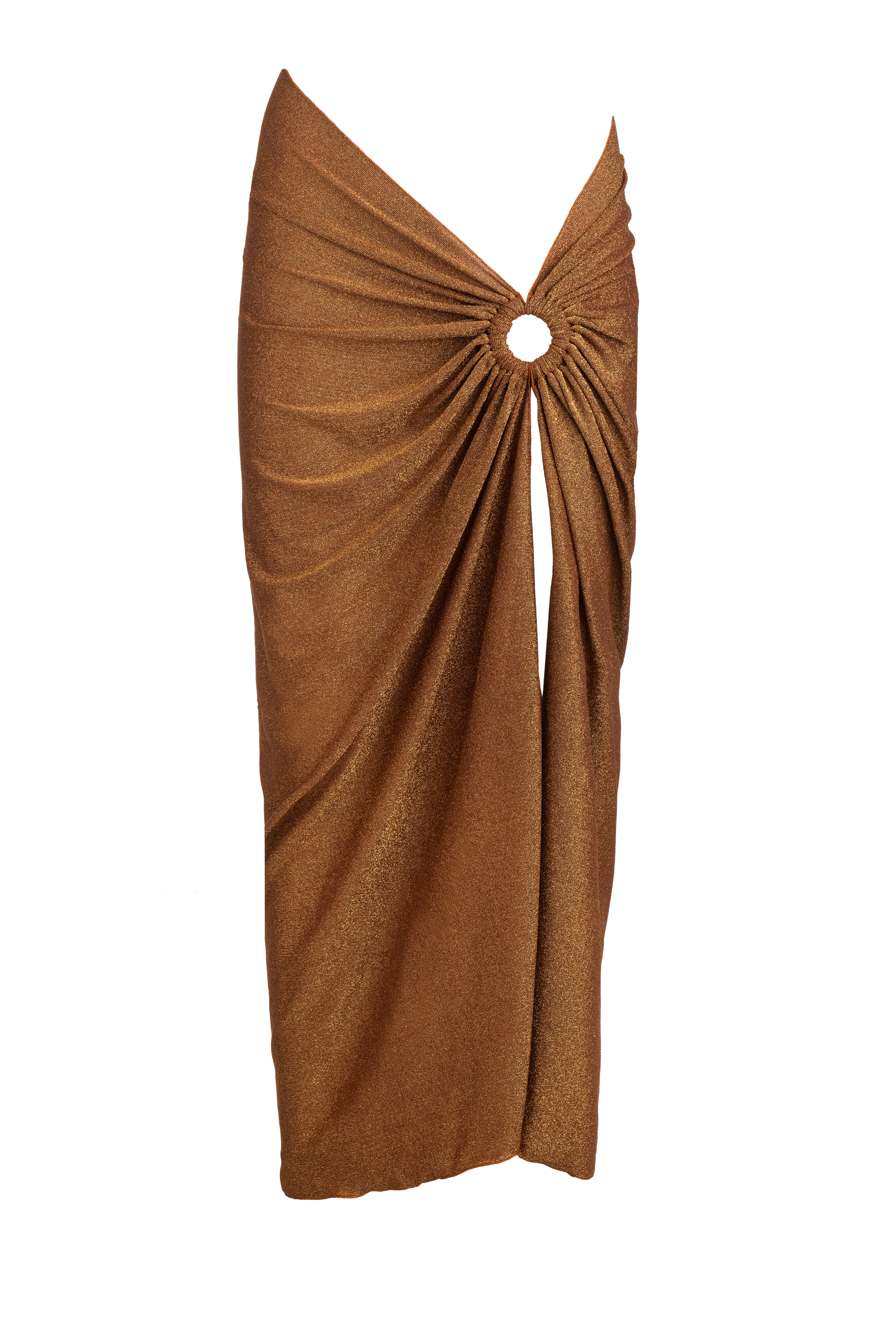JOY MIDI SKIRT RING LUREX BRONZE DORE' - Isabel Beachwear