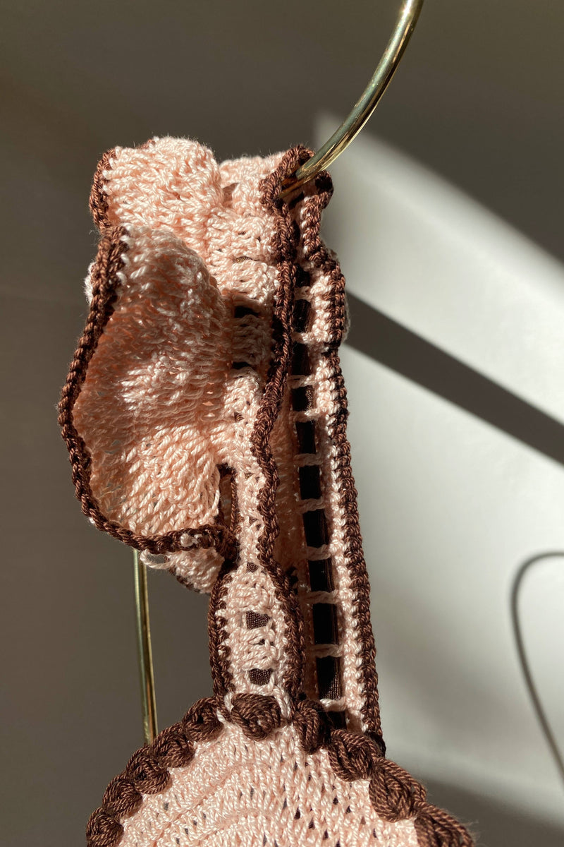 Illusion crochet bikini rose-brown