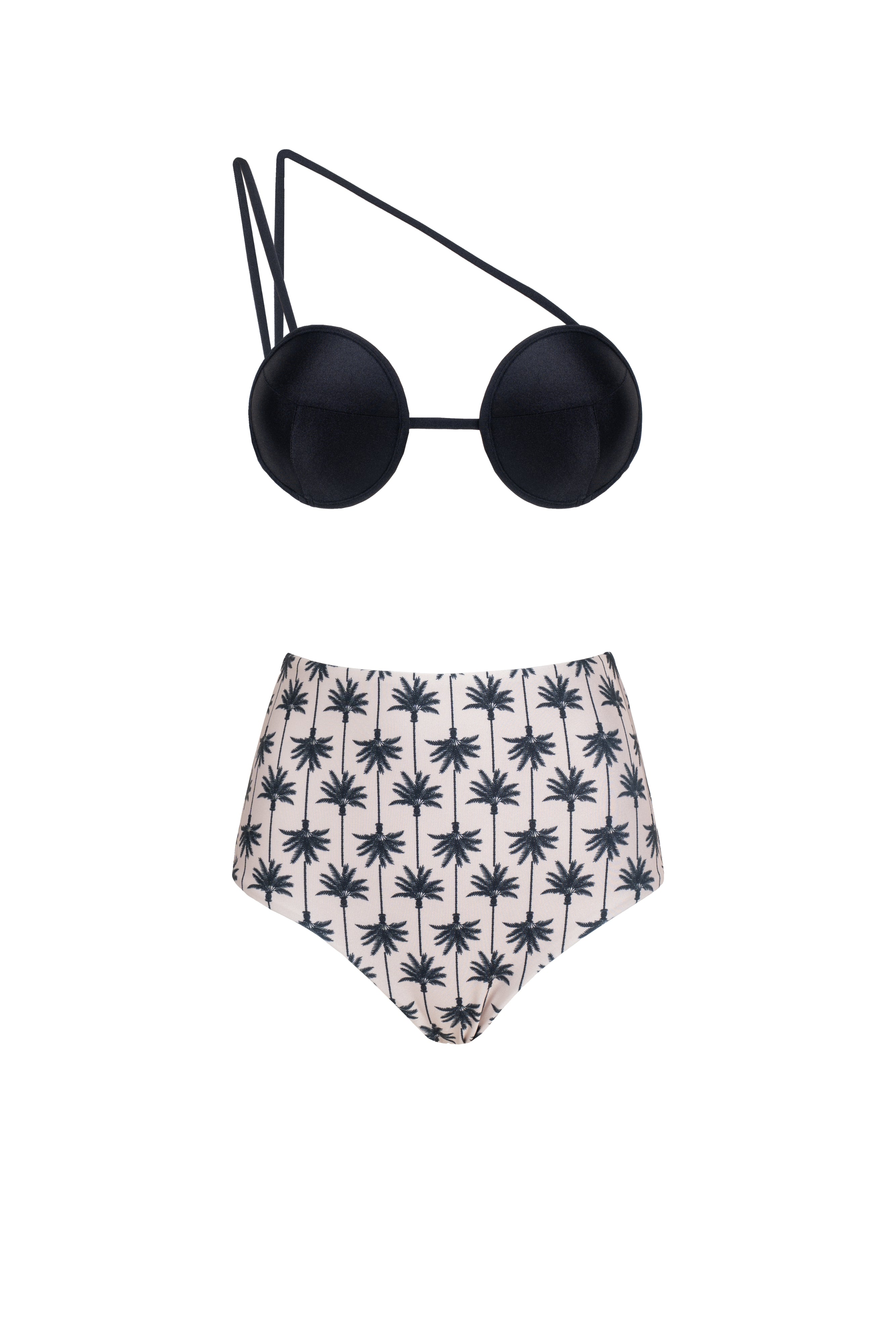COCONUT PALM BIKINI IVORY-BLACK