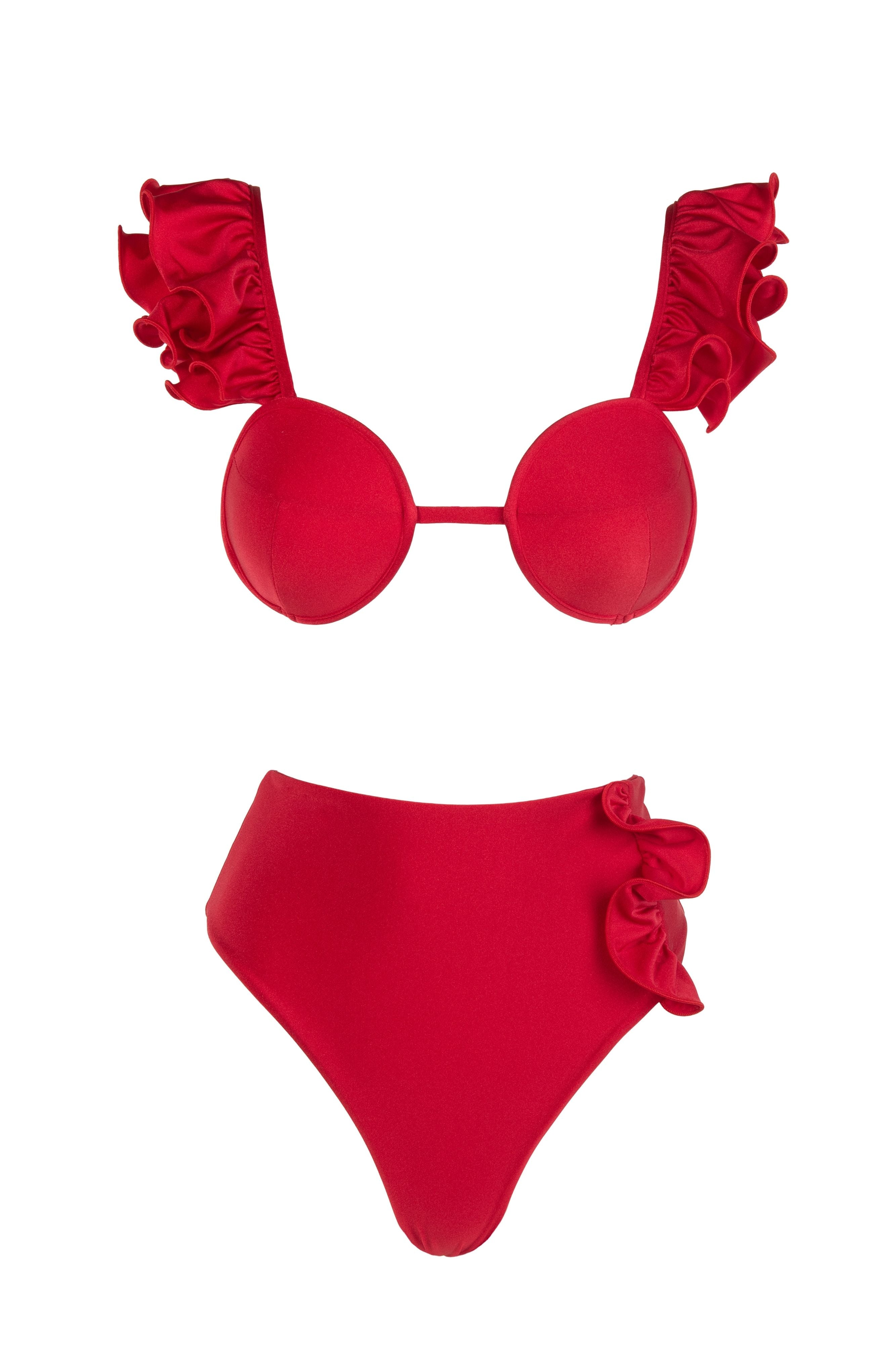 SHELL BIKINI RED