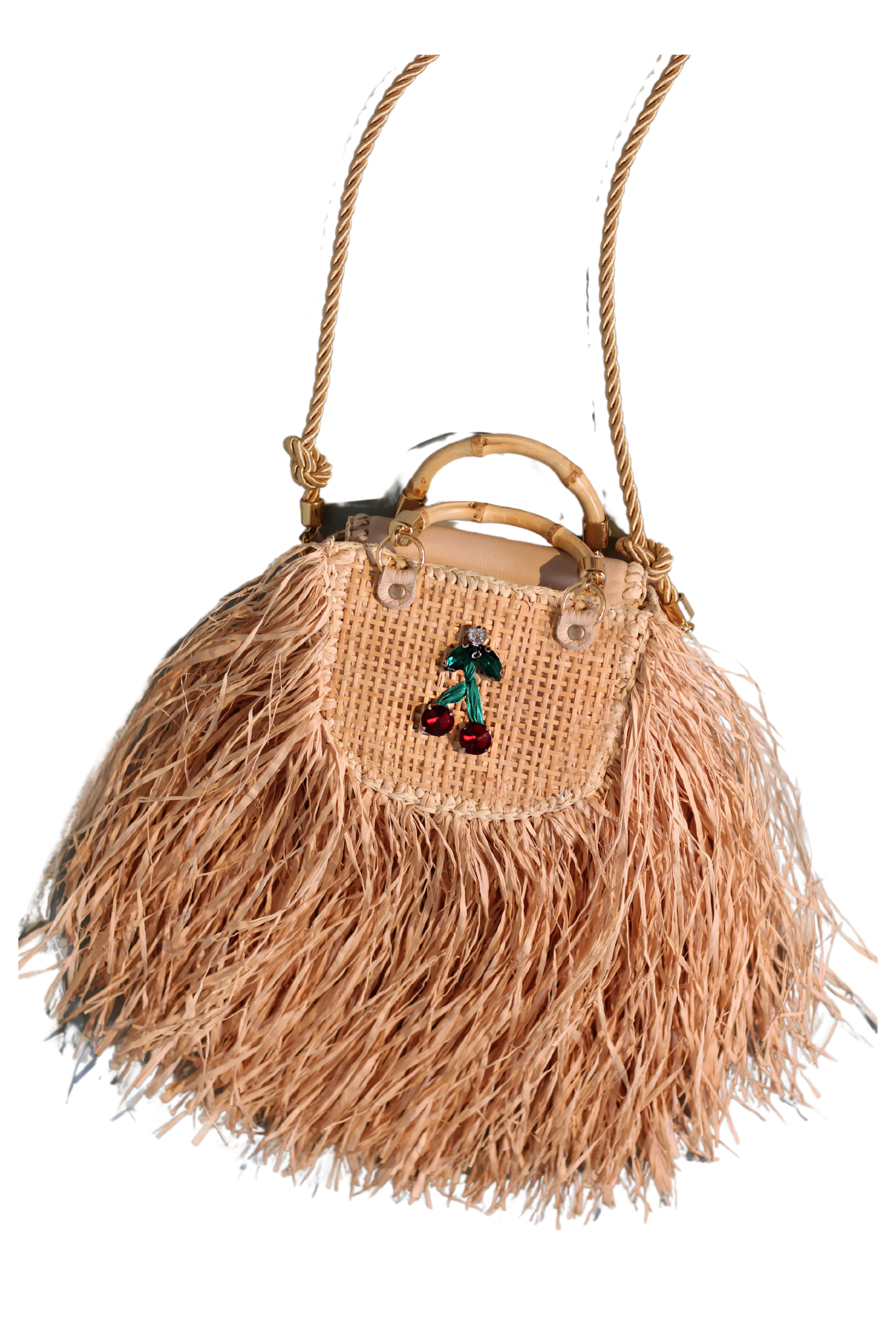 BAG PALMIER FRINGE CHERRY