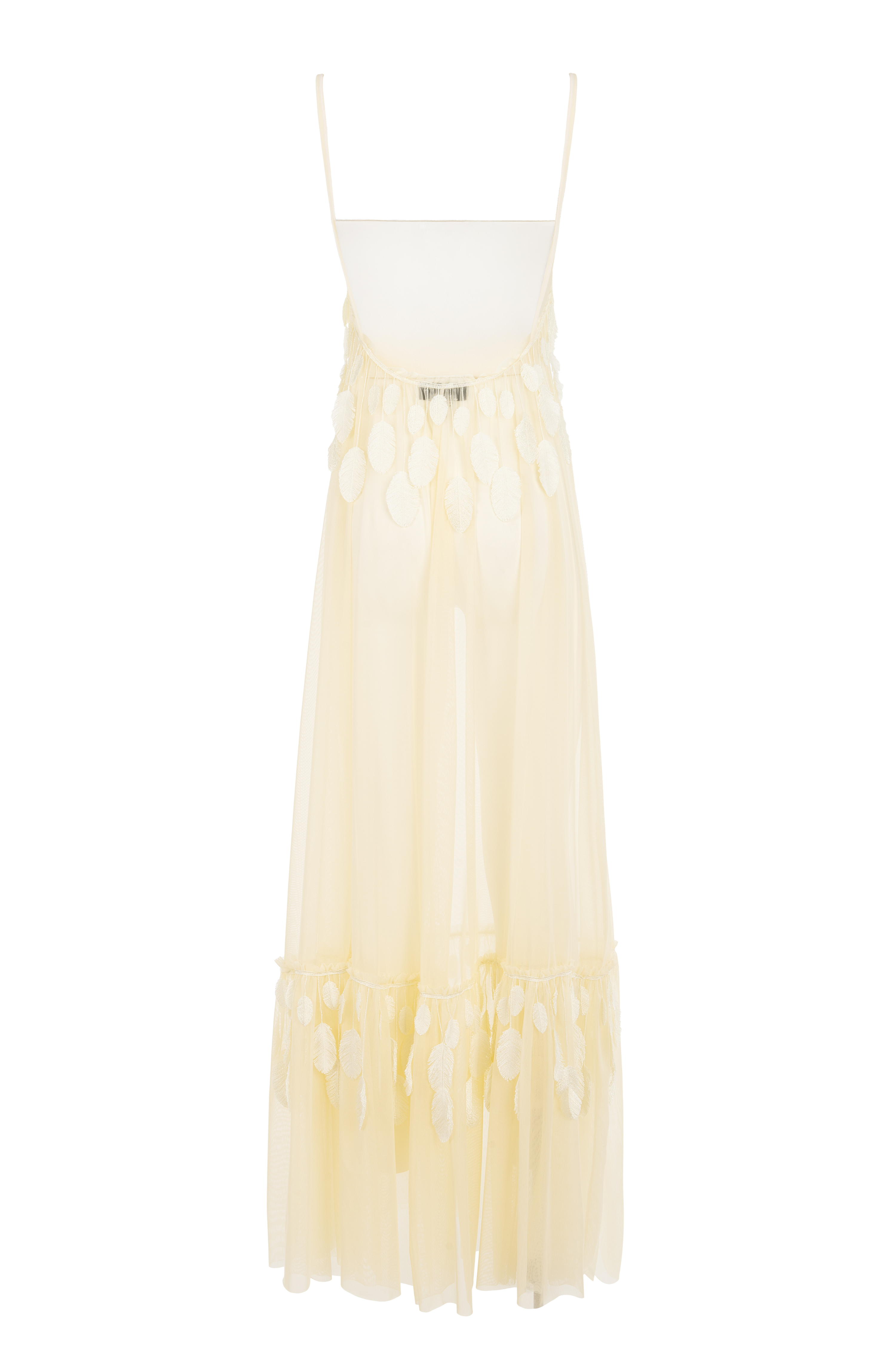 LONG DRESS TULLE PLUMAGE IVORY