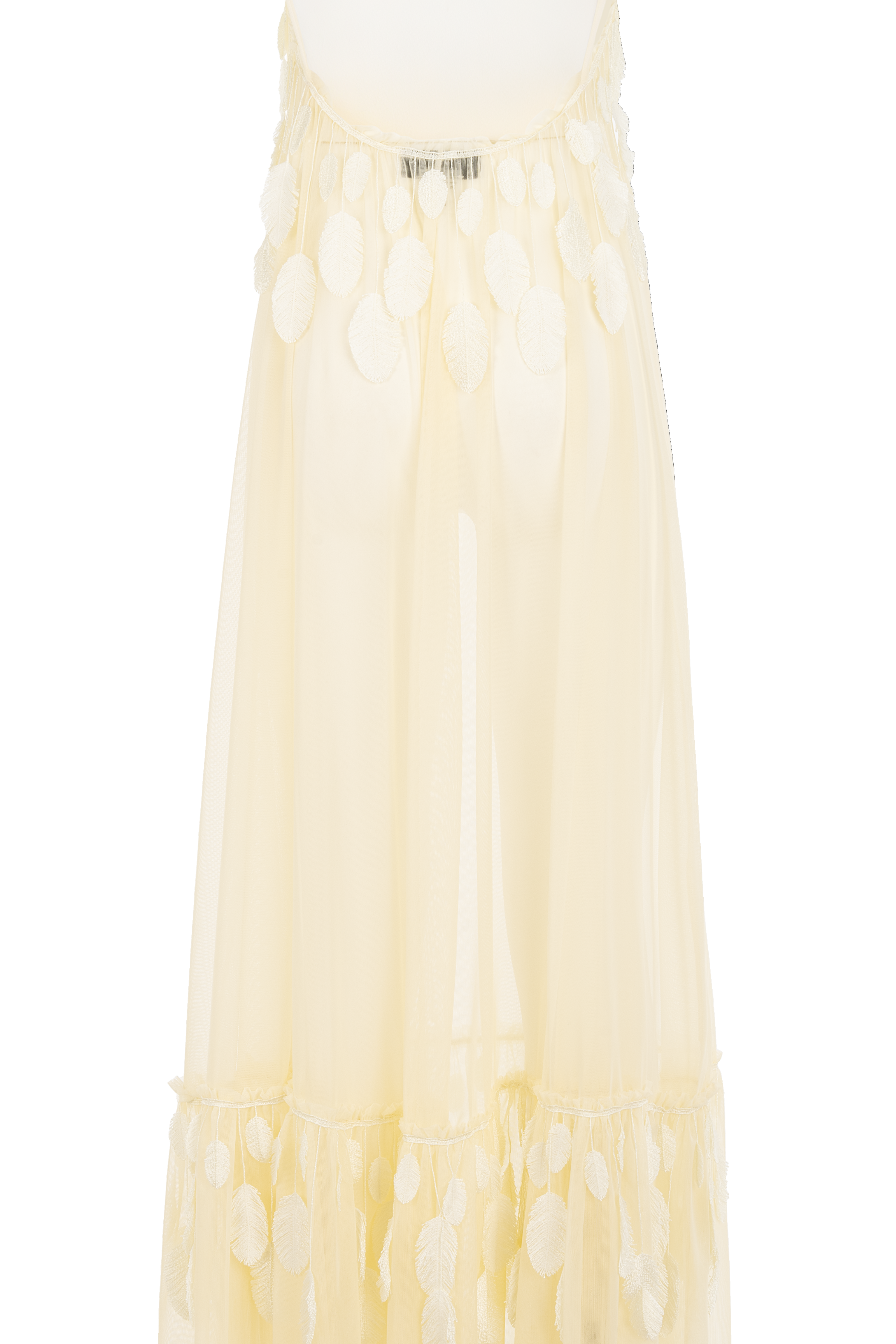 LONG DRESS TULLE PLUMAGE IVORY