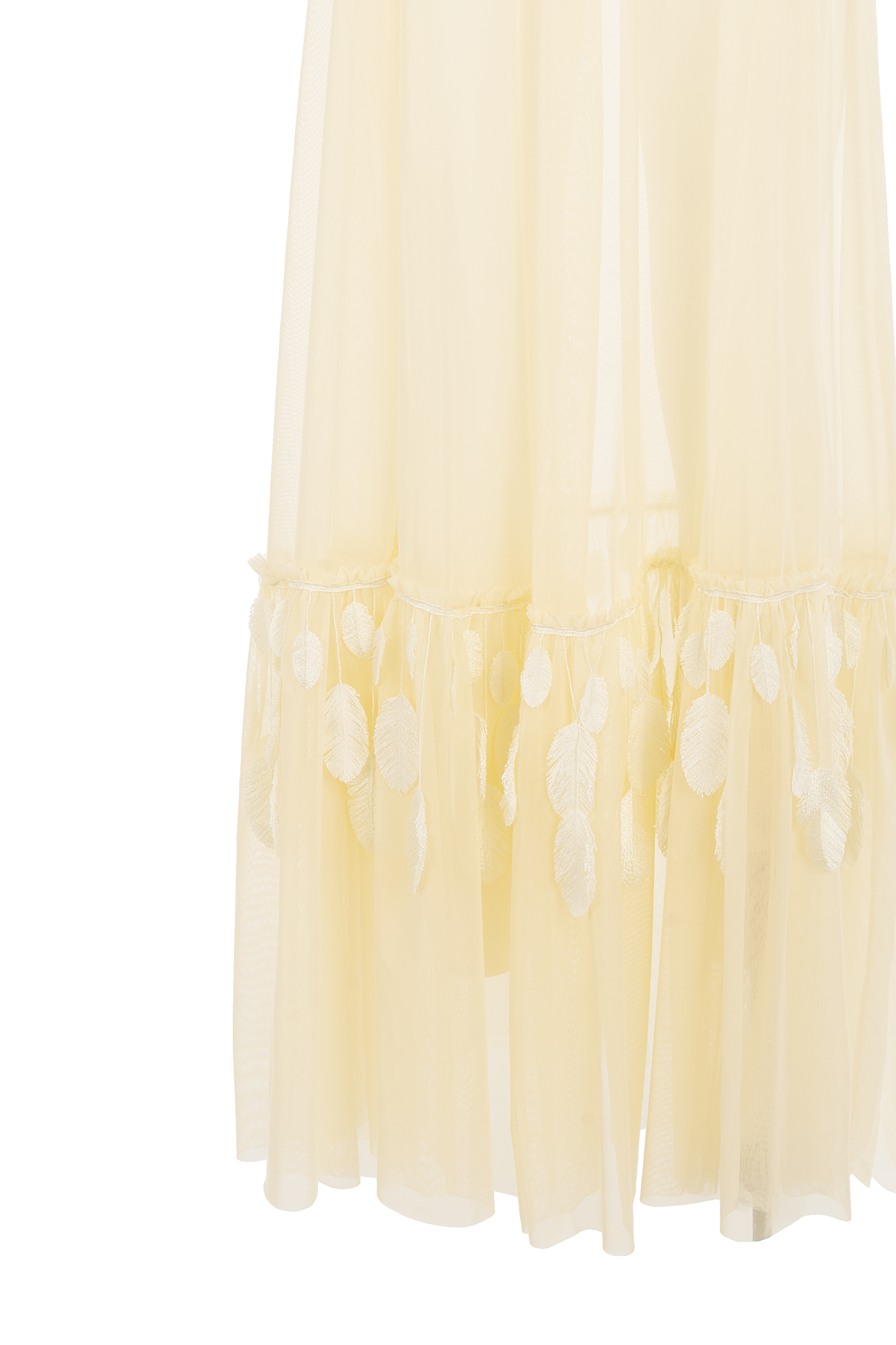 LONG DRESS TULLE PLUMAGE IVORY