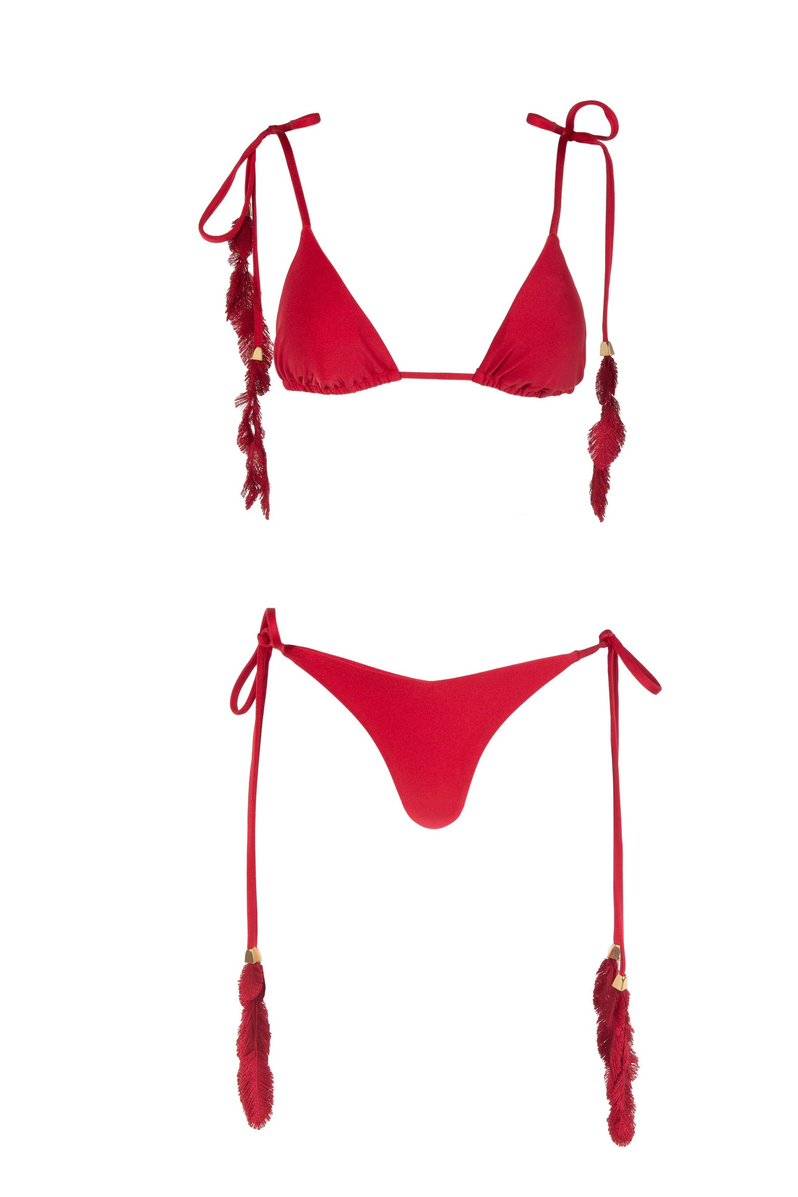 PLUMAGE BIKINI RED